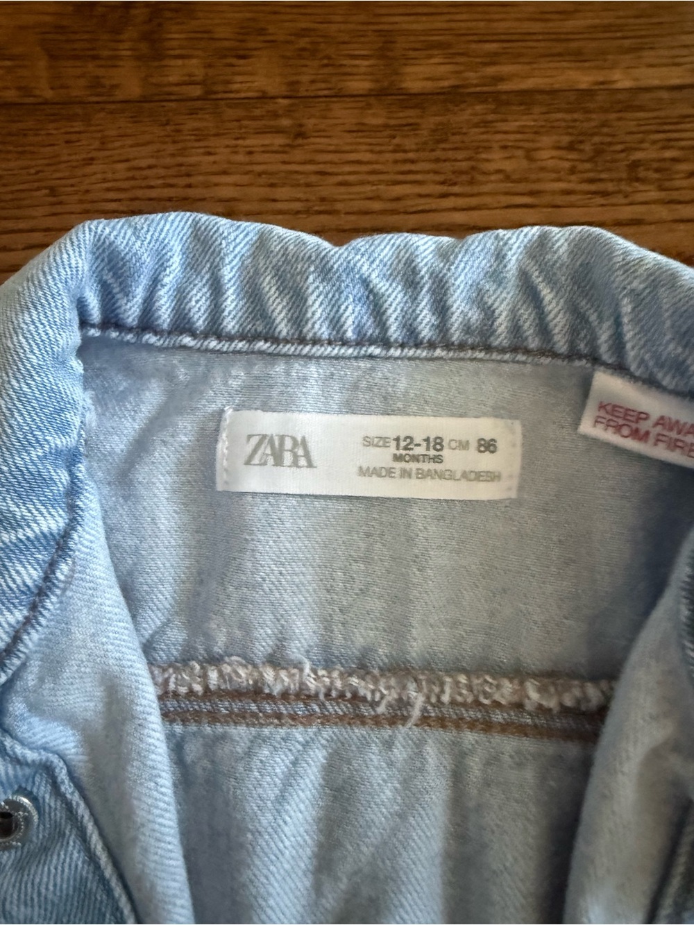 Zara Denim Floral Jacket Size 12/18 Month - Picture 2 of 3